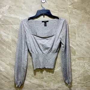 Grey long sleeve sweater top
